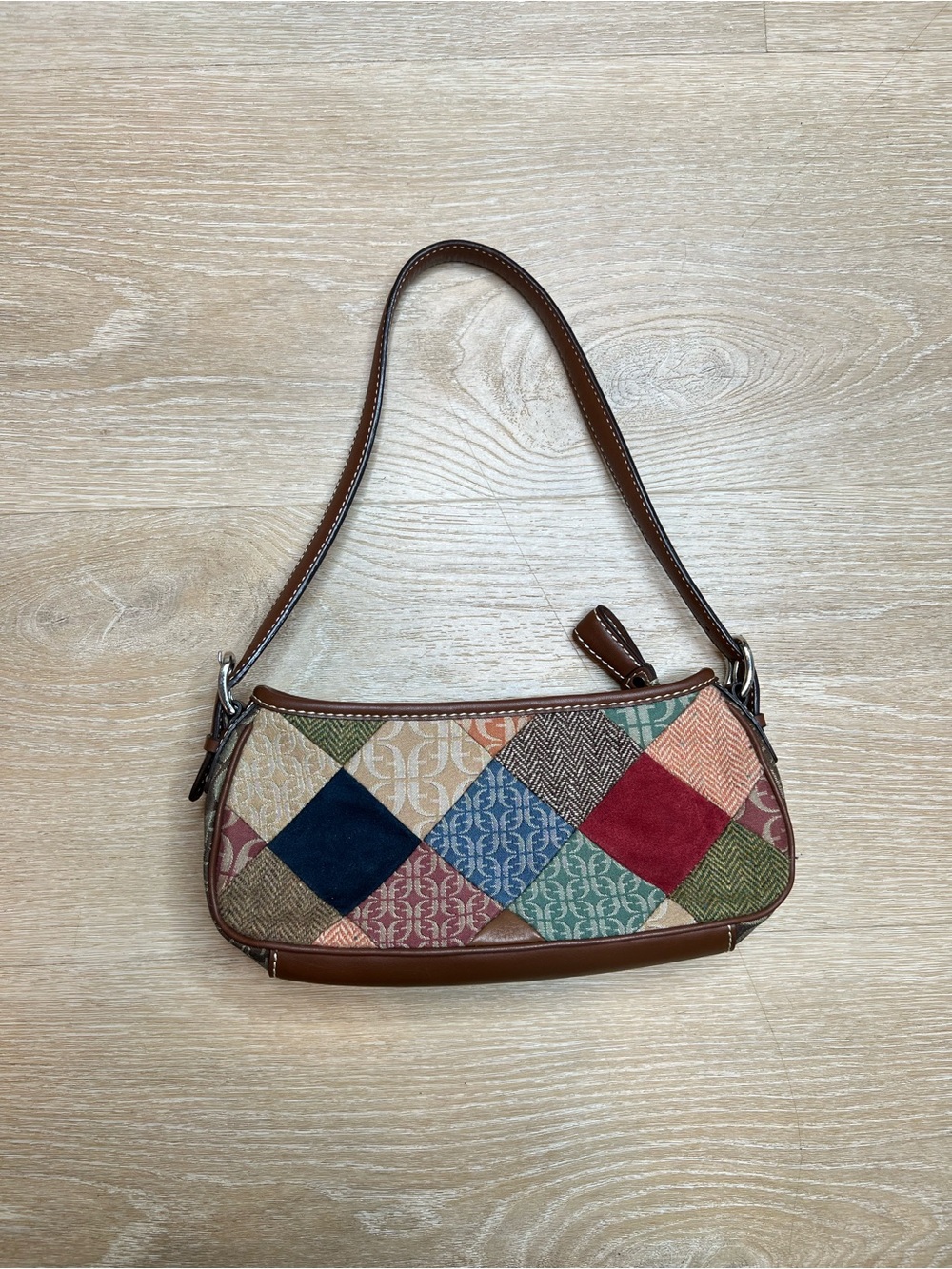 Fossil, Patchwork Purse, Canvas & Vegan
Leather Small Shoulder Bag